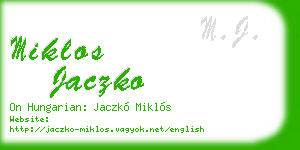 miklos jaczko business card